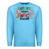 Ocean Blue santa's favorite dance teacher Premium Sweatshirt - MaliasSmallBusiness