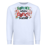 White santa's favorite dance teacher Premium Sweatshirt - MaliasSmallBusiness