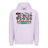 Lilac only talking jesus today Premium Hoodie - CowhideDigitalArt