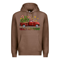 Chestnut Merry And Bright Christmas Trees Truck Premium Hoodie - FaDigitalArtStudio