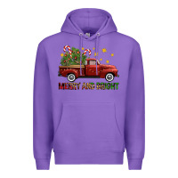 Purple Merry And Bright Christmas Trees Truck Premium Hoodie - FaDigitalArtStudio