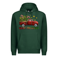 Sports Green Merry And Bright Christmas Trees Truck Premium Hoodie - FaDigitalArtStudio