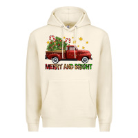 Tofu Merry And Bright Christmas Trees Truck Premium Hoodie - FaDigitalArtStudio