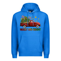 True Royal Merry And Bright Christmas Trees Truck Premium Hoodie - FaDigitalArtStudio