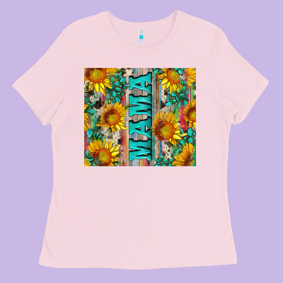 Mama Wıth Sunflowers And Gemstone Ladies Tee Designed By Artiststas