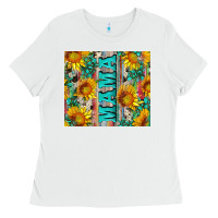 White mama wıth sunflowers and gemstone Ladies Tee - Artiststas