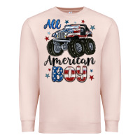 Pale Pink all american boy Premium Sweatshirt - MaliasSmallBusiness
