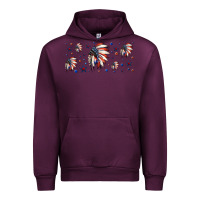 Mauve Wine patriotic native American headdress 16oz libbey cup Urban Hoodie - HRA Design Shop