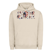 Pigment French Oak patriotic native American headdress 16oz libbey cup Urban Hoodie - HRA Design Shop