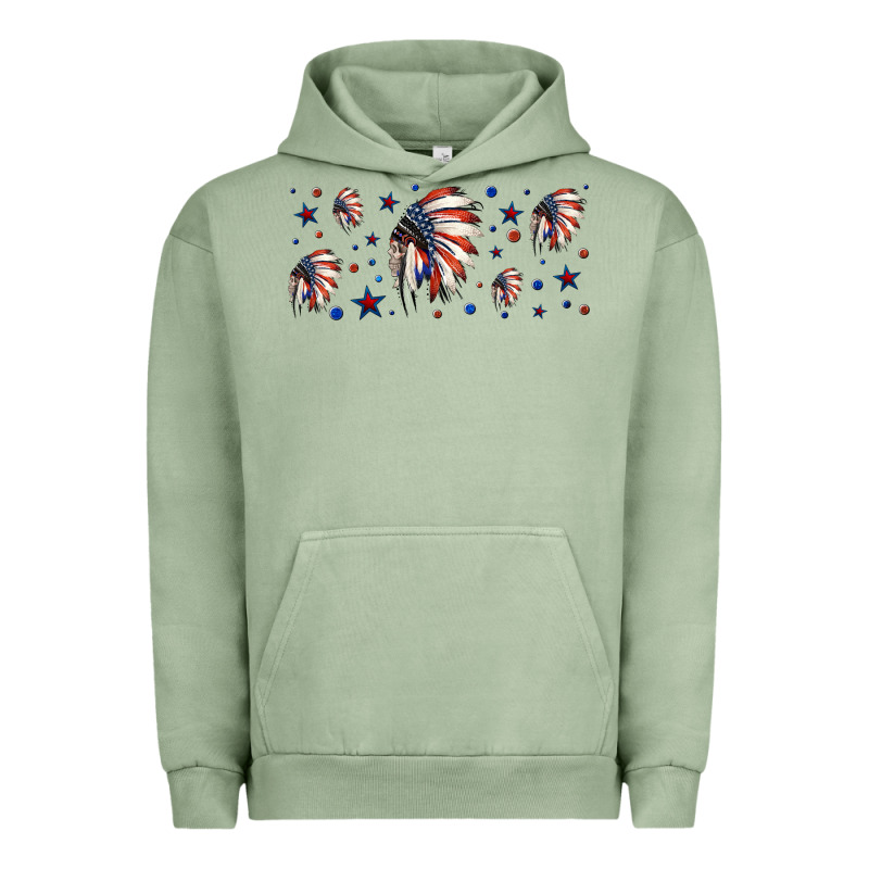 Patriotic Native American Headdress 16oz Libbey Cup Urban Hoodie by HRA Design Shop | Teevron