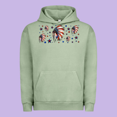 Patriotic Native American Headdress 16oz Libbey Cup Urban Hoodie Designed By Hra Design Shop