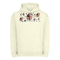 Pigment Pistachio patriotic native American headdress 16oz libbey cup Urban Hoodie - HRA Design Shop