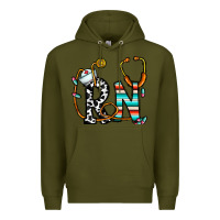Army Green rn nurse Premium Hoodie - CowhideDigitalArt