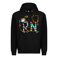 Black rn nurse Premium Hoodie - CowhideDigitalArt