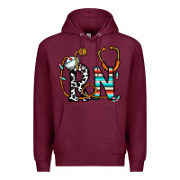 Burgundy rn nurse Premium Hoodie - CowhideDigitalArt