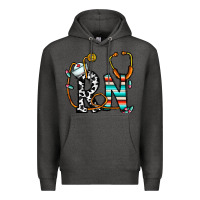 Charcoal Heather rn nurse Premium Hoodie - CowhideDigitalArt
