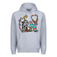 Heather Grey rn nurse Premium Hoodie - CowhideDigitalArt