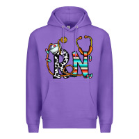 Purple rn nurse Premium Hoodie - CowhideDigitalArt