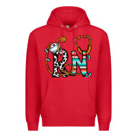 Red rn nurse Premium Hoodie - CowhideDigitalArt