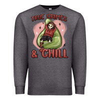 Charcoal Heather true crimes & chill Premium Sweatshirt - MaliasSmallBusiness