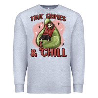 Heather Grey true crimes & chill Premium Sweatshirt - MaliasSmallBusiness