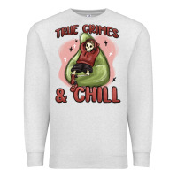 Oatmeal Heather true crimes & chill Premium Sweatshirt - MaliasSmallBusiness