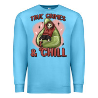 Ocean Blue true crimes & chill Premium Sweatshirt - MaliasSmallBusiness