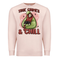 Pale Pink true crimes & chill Premium Sweatshirt - MaliasSmallBusiness