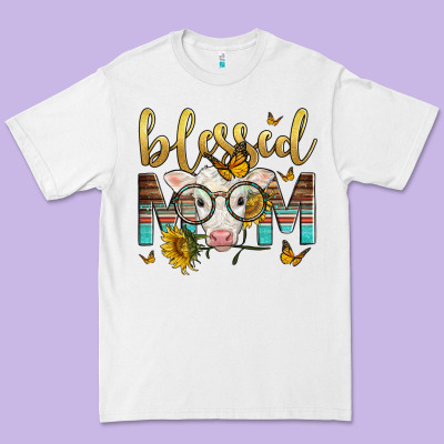 Western Blessed Mom Baby Calf Mother's Day Premium Tee Designed By Lillyallendesigns