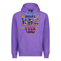 Purple best dad ever Premium Hoodie - HRA Design Shop