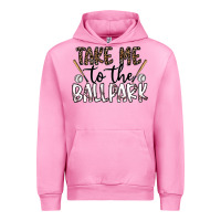 Fuchsia Pink take me to the ballpark Urban Hoodie - CowhideDigitalArt