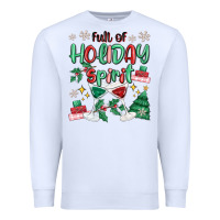 White full of holiday Premium Sweatshirt - MaliasSmallBusiness