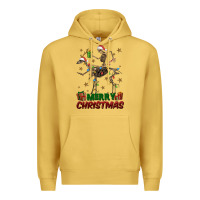 Antique Gold merry christmas deer skeleton Premium Hoodie - FaDigitalArtStudio