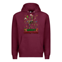 Burgundy merry christmas deer skeleton Premium Hoodie - FaDigitalArtStudio