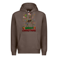 Coffee merry christmas deer skeleton Premium Hoodie - FaDigitalArtStudio