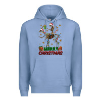 Colony Blue merry christmas deer skeleton Premium Hoodie - FaDigitalArtStudio