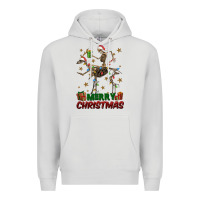 Dove Grey merry christmas deer skeleton Premium Hoodie - FaDigitalArtStudio