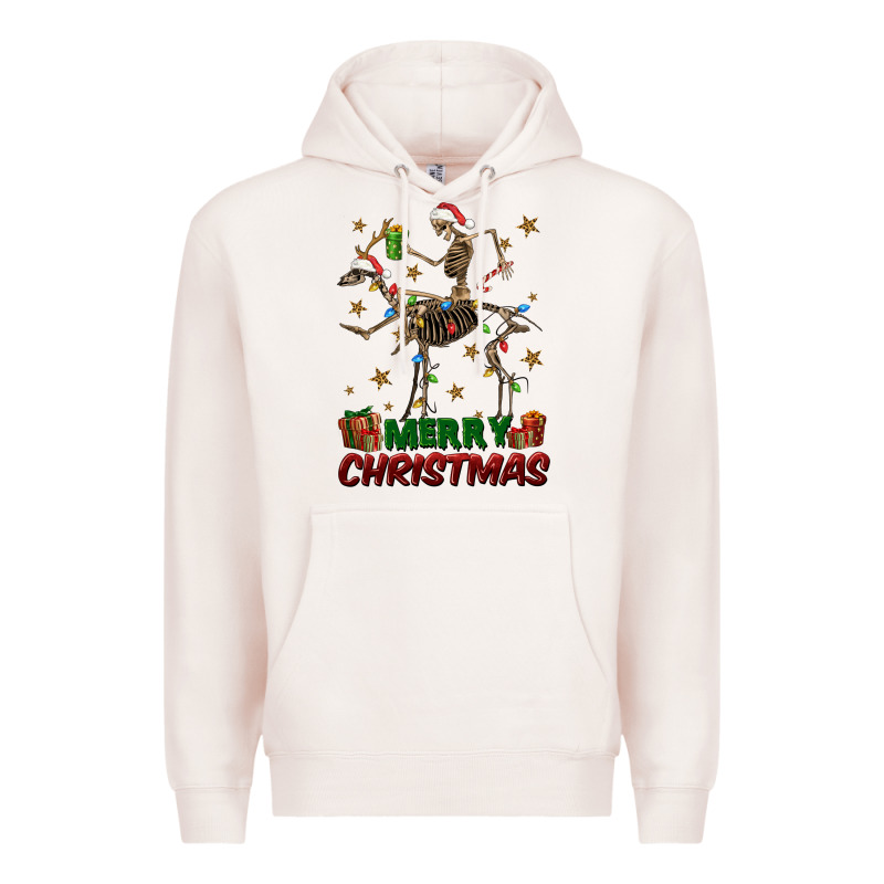 Merry Christmas Deer Skeleton Premium Hoodie by FaDigitalArtStudio | Teevron