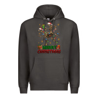 Smoke merry christmas deer skeleton Premium Hoodie - FaDigitalArtStudio