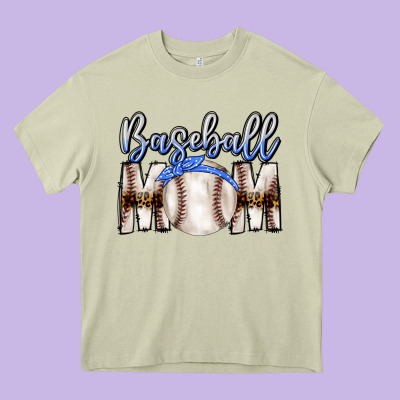 Baseball Mom Heavy Core Tee Designed By Cowhidedigitalart