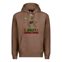 Chestnut merry christmas deer skeleton Premium Hoodie - FaDigitalArtStudio