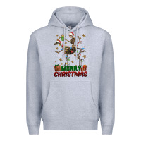 Heather Grey merry christmas deer skeleton Premium Hoodie - FaDigitalArtStudio