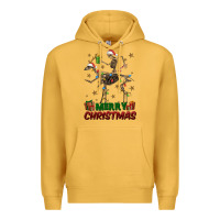 Mustard merry christmas deer skeleton Premium Hoodie - FaDigitalArtStudio