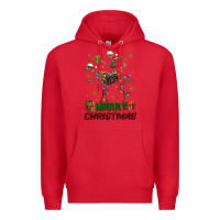 Red merry christmas deer skeleton Premium Hoodie - FaDigitalArtStudio