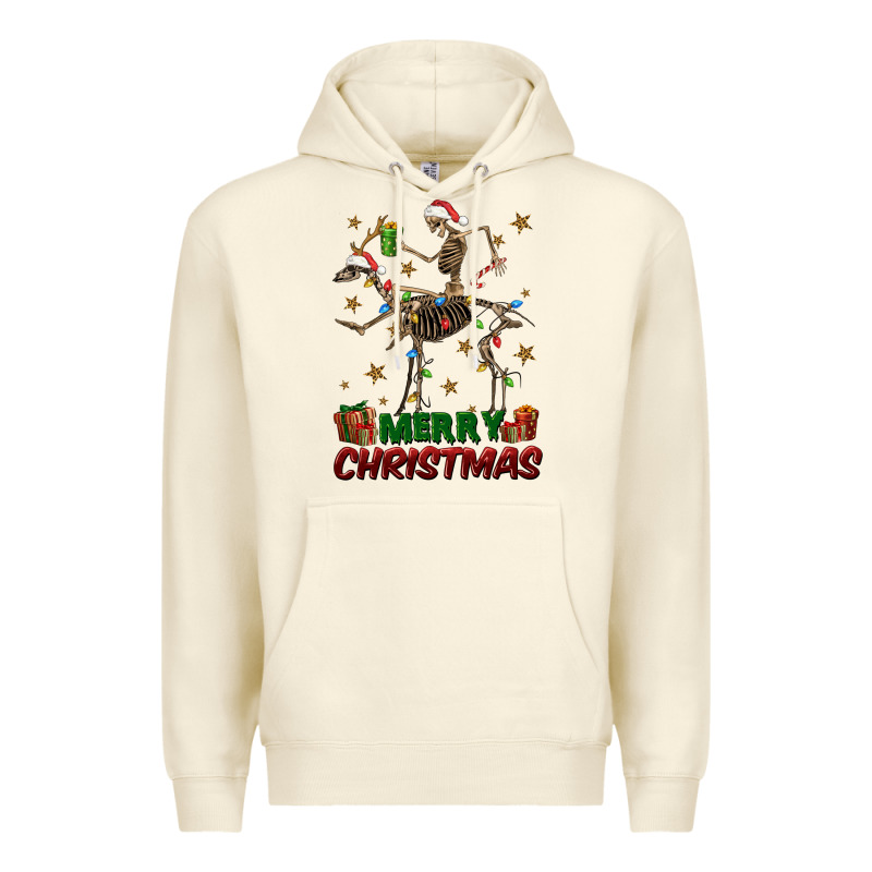 Merry Christmas Deer Skeleton Premium Hoodie by FaDigitalArtStudio | Teevron