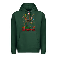 Sports Green merry christmas deer skeleton Premium Hoodie - FaDigitalArtStudio