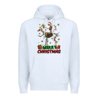White merry christmas deer skeleton Premium Hoodie - FaDigitalArtStudio
