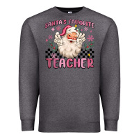 Charcoal Heather santa's favorite teacher Premium Sweatshirt - MaliasSmallBusiness