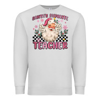 Dove Grey santa's favorite teacher Premium Sweatshirt - MaliasSmallBusiness