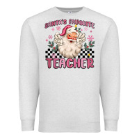 Oatmeal Heather santa's favorite teacher Premium Sweatshirt - MaliasSmallBusiness